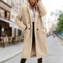 Vhersily 2025 Regal - Teddy Langer Mantel Damen Lange Winterjacke Pelzmäntel Elegante Trenchcoat mit doppelreihigem Revers Plüsch Teddybär Cardigan, weiß, S - 4