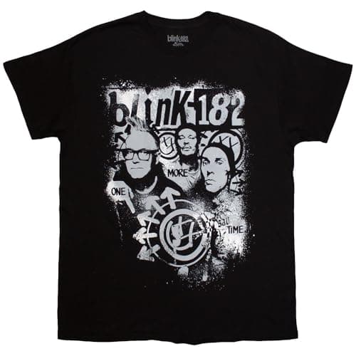 Blink-182 One More Time - Camiseta de pintura en aerosol, Negro -, X-Large