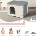 Outdoor Cat House Waterproof, Clawsable Cat Shelter Hideaway Dog Kennel for Outside, Plastic Weatherproof Garden Kitten Home for Rabbit Cats Dogs Guinea Pig Indoor and Outdoor Use, 54x41x38 cm, Gray - 4
