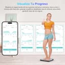 Báscula Grasa Corporal Báscula de Baño Wireless Báscula Baño Digital Analizar Más de 13 Funciones, Monitores de Composición Corporal Máximo 180kg para Andriod y ios, Vidrio templado, Negro - 4