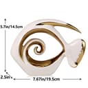 Statuette di pesci in ceramica bianco oro - Decorazione costiera per casa, centrotavola moderni oceanici per soggiorno, bagno, ufficio, casa sulla spiaggia, nautico, litorale, ingresso, espositore - 2