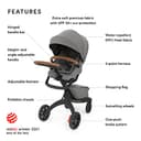 Stokke Xplory X, Modern Grey - Luxury Pushchair - Adjustable for Both Baby & Parents’ Comfort - Padding, Harness & Reflective Zip for Added Safety - Folds in One Step - 2