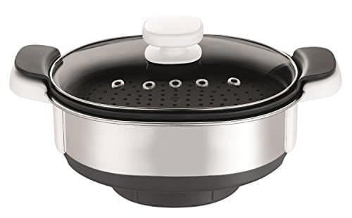 Moulinex XF384B10 - Accesorio para cocinar al vapor Cuisine Companion, capacidad de 3.7 L, suficiente para 6 personas, aporta 2 niveles de cocción adicionales a tu Cuisine Companion, asas aislantes