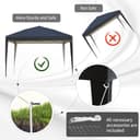 Outsunny 3 x 3M Garden Pop Up Gazebo Height Adjustable Marquee Party Tent Wedding Canopy with Carrying Bag, Black - 6