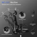 FLEXISPOT Ergonomischer Bürostuhl Schreibtischstuhl mit Fußstütze, 3D-Armlehnen, 3D-Kopfstütze, 5D-Rückenlehne, Atmungsaktiver Sitz Belastbar bis 136 kg Arbeitsstuhl, ErgoX, Schwarz - 6