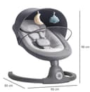 BEBE2LUXE AVA, Sdraietta dondolo per neonato fino a 9 kg, Altalena Eletrica con Melodie, Telecomando,Timer, silenzioso - 7
