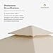 blumfeldt Grandezza Cortina - Gazebo, 3x3m, Acciaio Verniciato, Tetto & Pannelli Laterali Impermeabili, Resistente Gazebo da Esterno, Beige - 2