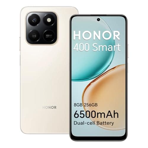 HONOR 400 Smart 4G Smartphone 8GB 256GB 6500mAh Battery 6.77 Inch Screen with Drop Protection IP54 Snapdragon 685 108MP Main Camera Android 15 Dual SIM NFC Gold