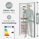 Bomann Kühlschrank mit Gefrierfach | Energieklasse D | 181cm | No Frost | leise 39 dB | Kühl Gefrierkombination No-Frost | 4 Ablagen & 3 Schubladen | 247L Kühlgefrierkombi | KG 7360 inox - 2