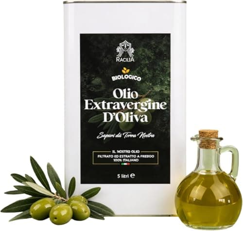 RACILIA Olio Extravergine di Oliva Biologico - Olio Evo Bio 100% Italiano, Spremuto a Freddo - 5 Litri x 2