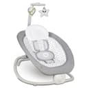 LIONELO Pascal baby bouncer delicadas vibraciones 12 melodías incorporadas con control de volumen ajuste del respaldo barra de juguetes interactivos plegable a tamaño compacto (Grey Dove) - 1