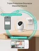 Dr.Care VistaView Baby Monitor WiFi Con Sostegno, 5”1080P Schermo Diviso & 2K/3MP Telecamera, APP Mobile, 5000mAh Batteria, HD Visione Notturna, Allarmi Pianto e Movimento, Audio Bidirezionale, 390m - 10