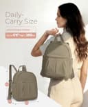 VASCHY Small Backpack Womens, Lightweight Rucksack Bag for Travel, Waterproof Mini Backpack for School, Work & Daily Use – Nylon Casual Daypack Handbag Khaki - 2