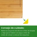 Tagliere in legno di bambù, dimensioni 30 x 40 cm, con tappo in silicone, scanalatura e manico - 8