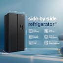 Fridgemaster American Side-by-side Door Fridge Freezer 439L Black with Water Dispenser MS83430DEB1, Total No Frost, Inverter Compressor, H177.7 cm x W83.2cm x D61cm, Energy Rating E - 3