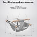 Tulano Hop 40 3in1 Babyschaukel – Mitwachsend durch Sitz- und Liegefunktion – 5-Punkt Sicherheitsgurt – Wendekissen – Ideal für Zuhause und draußen – Belastbar bis 60 kg – 6–36 Monate – Grau - 8
