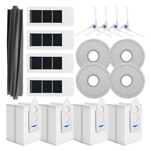 Neutop Replacement Parts Compatible with Ecovacs Deebot X2 Omni/Pro, DEX86, Robot Vacuum Accessories 1 Roller Brush 4 Filter 4 Side Brush 4 Mop Pad 4 Dust Bag