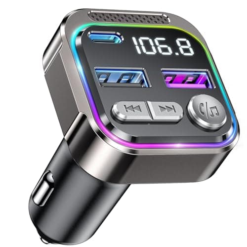 GizmoVine Trasmettitore FM Bluetooth Auto, Kit Vivavoce Telefono, USB C QC PD 36W Adattatore Accendisigari, Cassa Ricevitore Parrot connettore, Car Radio MP3 Transmitter, Musica Macchina Accessori