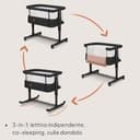 lionelo Aurora 3in1 Culla Co-sleeping e Lettino da viaggio per neonato bambini fino 9kg Regolabile in altezza e Inclinazione Parete aperta rete traspirata Materasso innovativo Zanzariera - 2