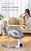 GLOKID Sdraietta Neonati Elettrica，Elettrica Altalena，2in1 Sdraietta dondolo per neonato da 0 fino a 15kg，Cintura di sicurezza a 5 punti，Elettrico per Neonati con telecomando e Bluetooth (YLYGREY) - 4