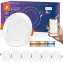 DUSKTEC Downlight LED Empotrable Inteligente Alexa, Foco Empotrables Techo Redondo Blanco, 2700K-6000K Regulables, Smart Ojos de Buey de LED Bluetooth para Baño Salón Cocina, Controladas por APP - 1
