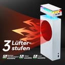 Mcbazel Xbox Serie S Lüfter Staubschutzhaube mit 7 RGB Lichteffekten, Unterstützung 4000/4300/4500 RPM/USB Datentransfer/Ladeanschluss/RGB Dual Cooler für Xbox Serie S - Weiß - 5
