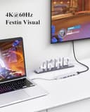 LENTION Hub USB C HDMI 4K@60Hz, PD 100W, Lector de Tarjetas SD/TF, USB 3.0 & 2.0, Adaptador USB C 7 en 1 para MacBook Pro 2026-2016, Nuevo MacBook Neo, Surface, iPhone 17 Plus Pro MAX y Más (Plata) - 2