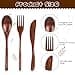 Set di 3 posate in legno, riutilizzabili giapponesi, posate in stile giapponese, cucchiaio portatile, forchetta, coltello, stoviglie da campeggio, stoviglie da viaggio, per cucina, casa, ufficio, idea - 2