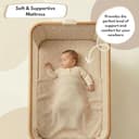 Venture Sona Next To Me Crib – Adjustable Baby Bed with Dropside, Premium Mattress, Breathable Mesh & Storage Shelf - No-Tool Assembly Bedside Baby Crib, Bassinet for Newborns 0–6 Months - Beige - 3