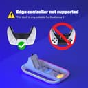 HEATFUN PS Portal Charging Dock Station - 3-in-1 Charger for Playstation 5 Portal & Dual PS5 Controllers, RGB Light Accessories Stand - White Display Base with Type-C Cable for Gaming Setup - 8