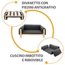 Ferplast Cuccia Cani e Gatti in Legno Certificato FSC® con Cuscino Morbido, Stile, Comfort e Durevolezza, 84 x 52 x h 34 cm. - 5