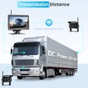 Kit Telecamera Per Retromarcia Wireless, Monitor LCD HD da 7" Con Antenna, 2 X Telecamera Posteriore Wireless, Impermeabile Versione Notturna,12-36 V telecamera retrovisore per camper, camper - 2