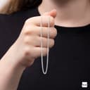 Amberta Damen Halsketete 2 mm aus 925 Sterling Silber Rhombus Kette: 2.3 mm Panzerkette 60 cm - 4