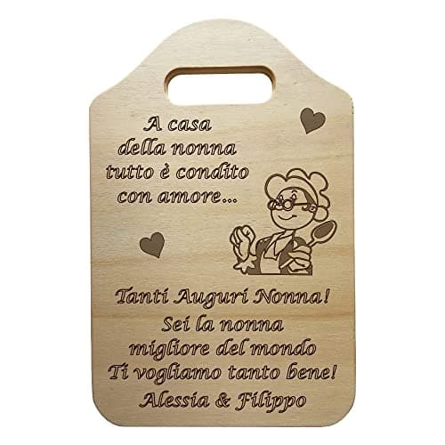 TAGLIERE decorativo in legno grande 30x20x1 cm in LEGNO personalizzabile IDEA regalo per Festa Dei Nonni