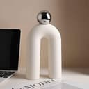 Kityemo Escultura de Cerámica Moderna, Decoración Minimalista Arco con Bola, Decoración Hogar Sala de Estar, Diseño Contemporáneo - 8
