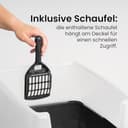 Iris Ohyama Katzenklo mit Schaufel, bis 7 kg, Grau, offen, ohne Deckel, Katzentoilette, hoher Abnehmbarer Rand, Für große Katzen, Kätzchen, Toilet, XXL Toilette, BPA-frei, Cat Litter Box, CLH-12 - 5