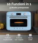 Smeg, Forno Combinato a Vapore da Appoggio COF01CREU, 10 Funzioni di Cottura, 33 Ricette Automatiche, Serbataio Estraibile, Cottura a Vapore, Funzione Decalcificazione, Potenza 1800W, Crema - 3