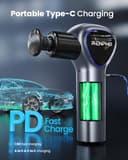 Pistola Massaggio Muscolare con Manico Staccabile, RENPHO Reach pistola per massaggi, 5 velocità, 4 testine massaggianti, LED, 2 in 1 Massaggiatore a Percussione Profonda, Nero - 7