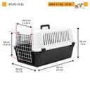 Ferplast Trasportino per Cani e Gatti fino a 15 Kg, Taglia Media, Porta in Ferro Plastificato, Fessure di Aerazione, 40x60x38 cm, Atlas 30 EL Rigido, Nero - 3