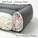 4L Textil Mario Cama Perro Ortopédica Polipiel Memory Foam Viscoelástica Impermeable Resistente Fácil de Limpiar Perros Medianos Premium 100x70 Grafito - 5
