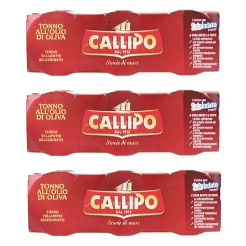 3X Callipo Tonno Yellowfin Selezionato all'Olio di Oliva, 3 Confezioni da 3x70g, Dal 1913