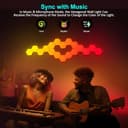 MeRGBW-Home 12 Pannelli LED Hexagon Luminoso, RGB Hexa Luci a Muro per Interni con APP, Cambia Colore a Ritmo di Musica, Lampade da Parete Esagonale per Gaming, Cameretta, Soggiorno, Sala Giochi - 5
