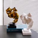 PIGPIGFLY Doppelgesichtige Weiss Statue,Deko Figuren,Deko Wohnzimmer,Home Store Dekoration, Modern Abstract Kunst Skulpturen Deko, Bürodekorationen,Polyresin, Geschenk - 2