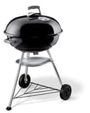 Weber Compact Kettle BBQ a carbone, sup. cottura Ø 47 cm, barbecue con coperchio e caldaia smaltati in porcellana, supporto a tre gambe e ruote, sup. cottura cromata - Nero (1221004) - 13