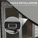 Outsunny Lona de Recambio para pérgola de jardín 3x3 m con 16 Agujeros de Drenaje, Ganchos y Anillas, Cubierta de poliéster para pérgola de cenador, Gris Oscuro - 5