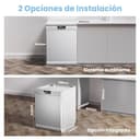 COMFEE' CDWPF1201PW-WE-EU Lavavajillas de libre instalación, 60cm, 49dB con 12 cubiertos, 8 programas Control por botón, Blanco - 5