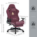Symino Gaming Chair, Computer Chair with Footrest, Headrest and Lumbar Support, Ergonomic PC Chair, Height Adjustable Rotating Task Chairs, Wine red - 3