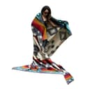 Tommy Lion - Manta de Lana de Alpaca y Lana Merino, hipoalergénica, Suave, Ligera, Tejida a Mano, 228 x 203 cm (Multicolor) - 1