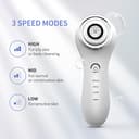 COSBEAUTY Spazzola Pulizia Viso Ultrasuoni, Skincare Professionale, Impermeabile, Ricaricabile Wireless, Elegante, Morbido, 3 Testine per Tutte le Pelli - 4