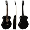 TIGER ACG2-BK Chitarra acustica full size 4/4 con corde in acciaio per principianti - La confezione include custodia, tracolla, piastra antigraffio e corde di ricambio - Nero - 2